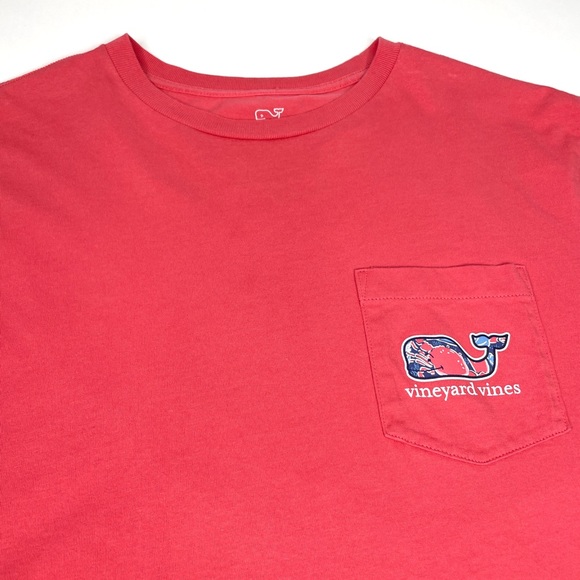 Vineyard Vines Pink/Coral T-Shirt Whale Graphic Design Sz M - Picture 3 of 7
